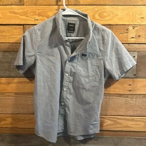 RCVA boys youth XL short sleeve button down blue